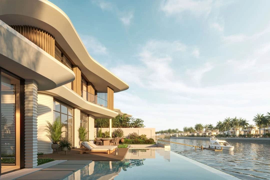 Luxury waterfront villa with modern architecture and stunning views
