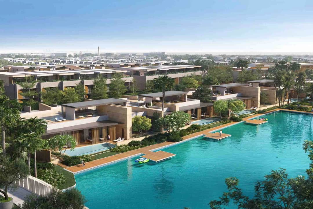 Luxurious villas with private pools and lush gardens