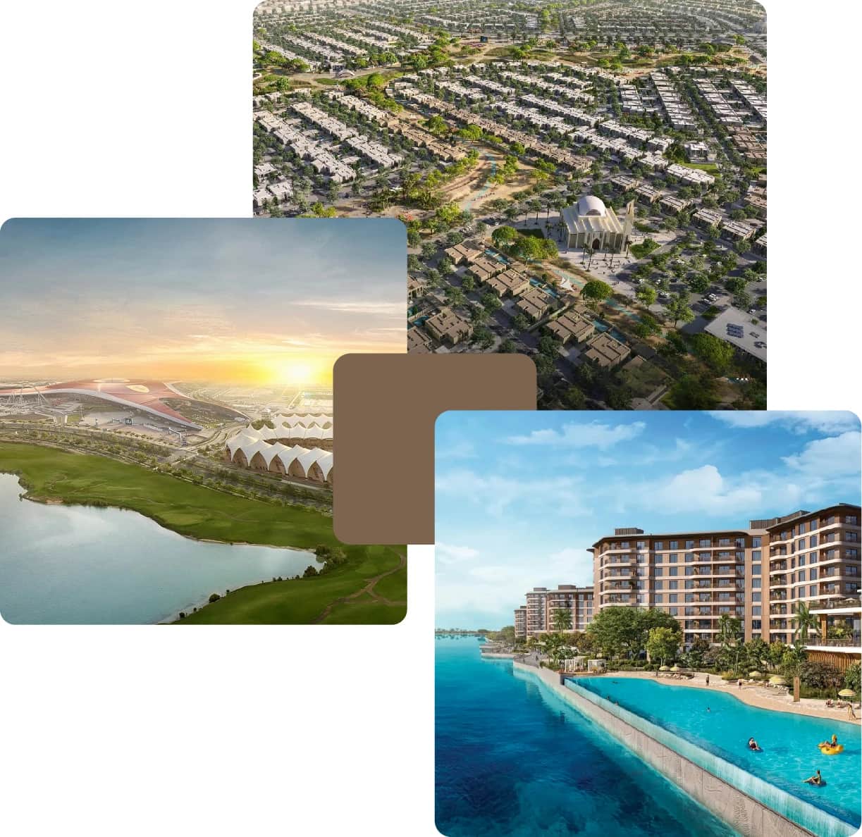 Vast residential views and waterfront properties