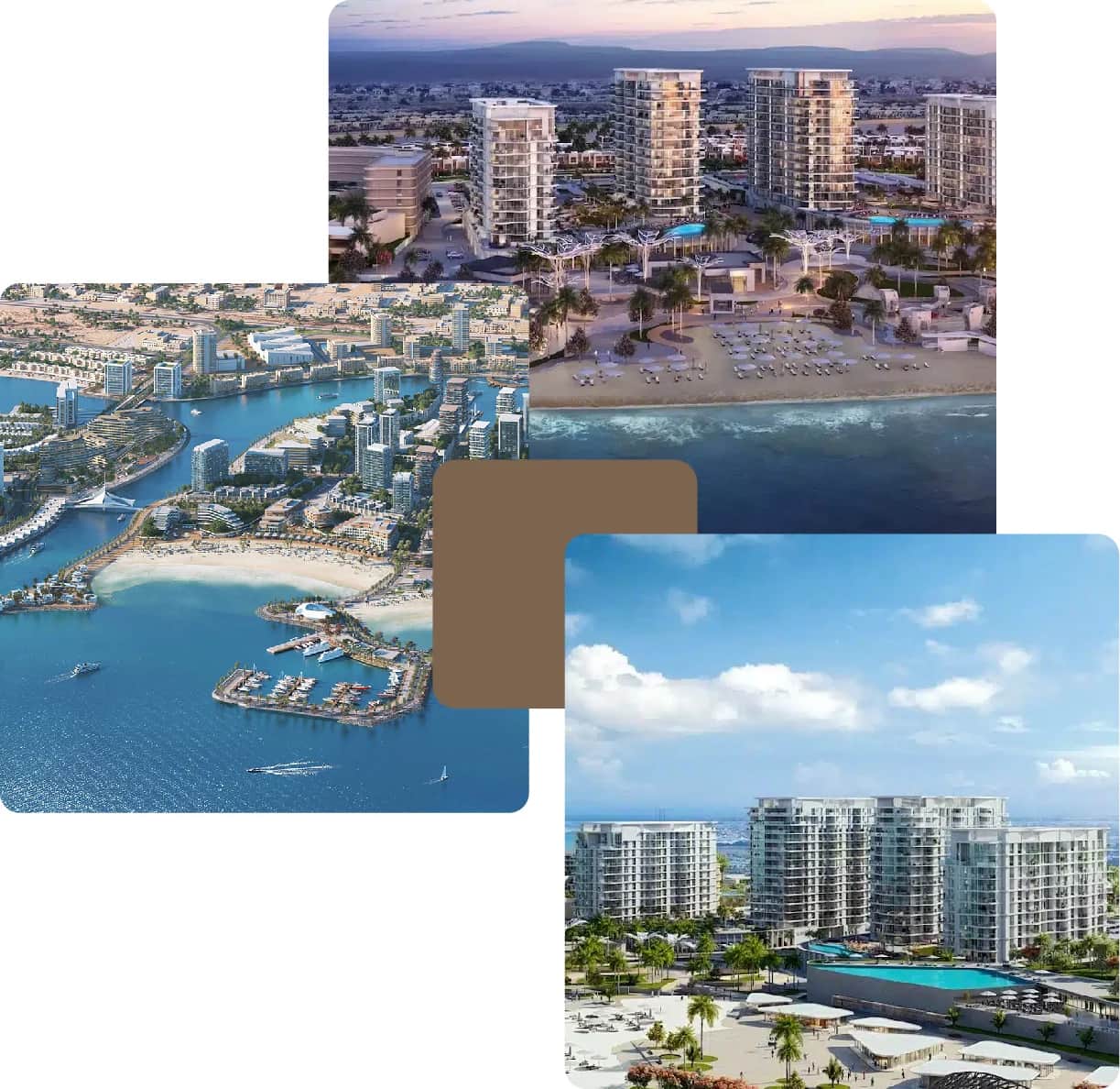 Luxury beachfront property with modern towers