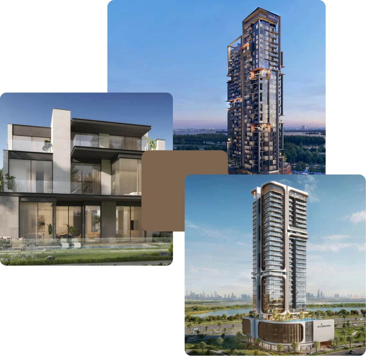 Luxury villas and high-rise towers in Dubai