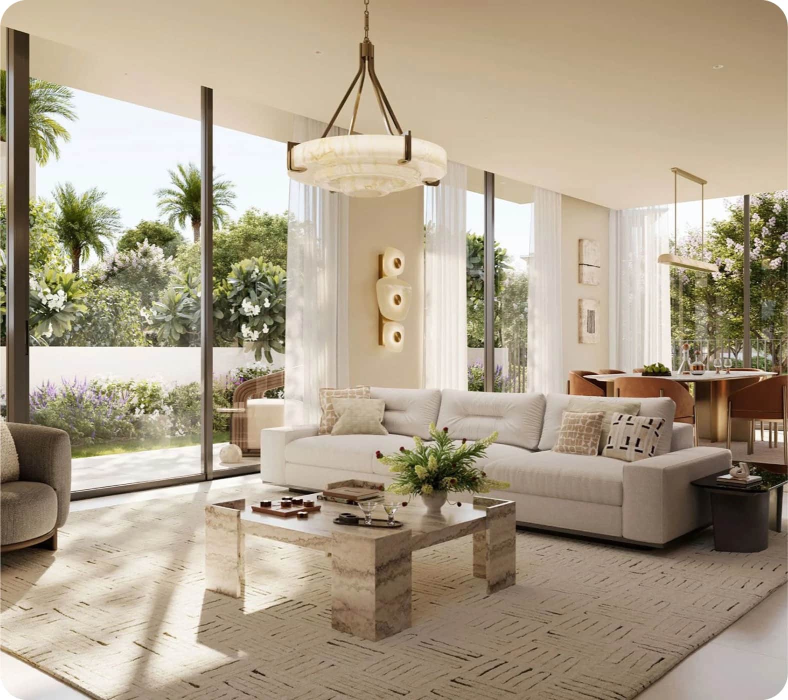 Luxurious villa with a swimming pool and outdoor seating