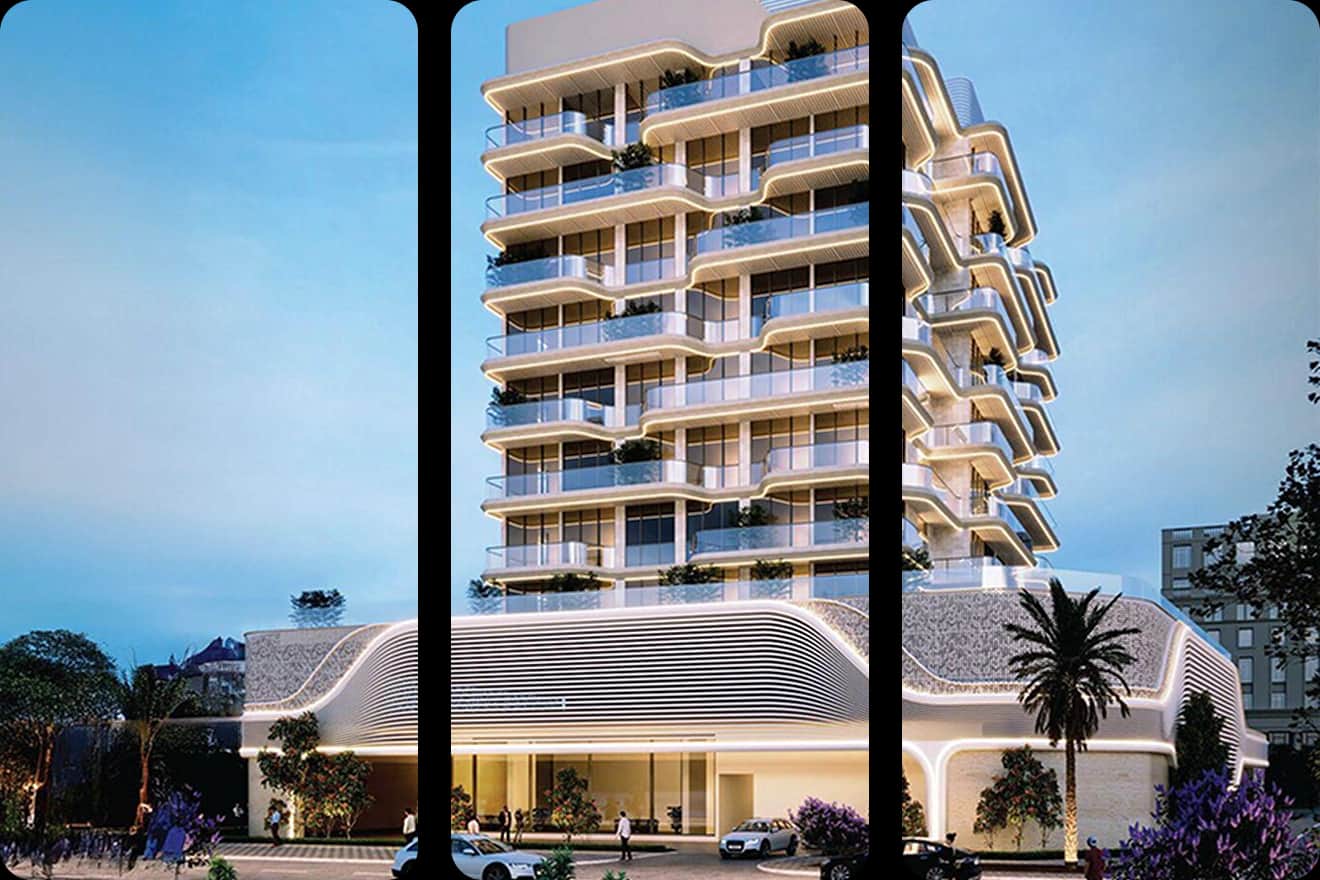 Contemporary residential building with sleek design