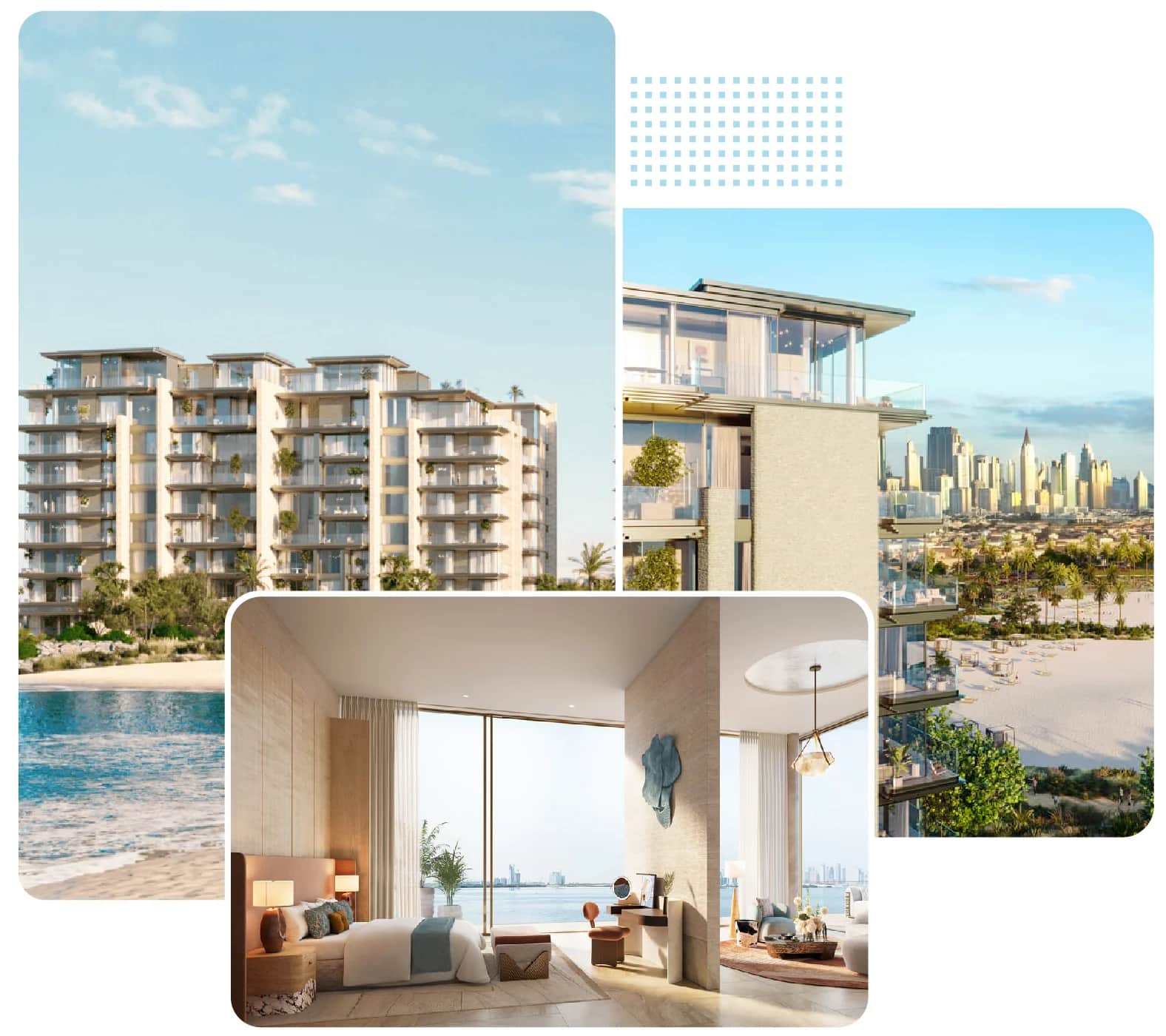 Beachfront apartments with city view and luxury interiors