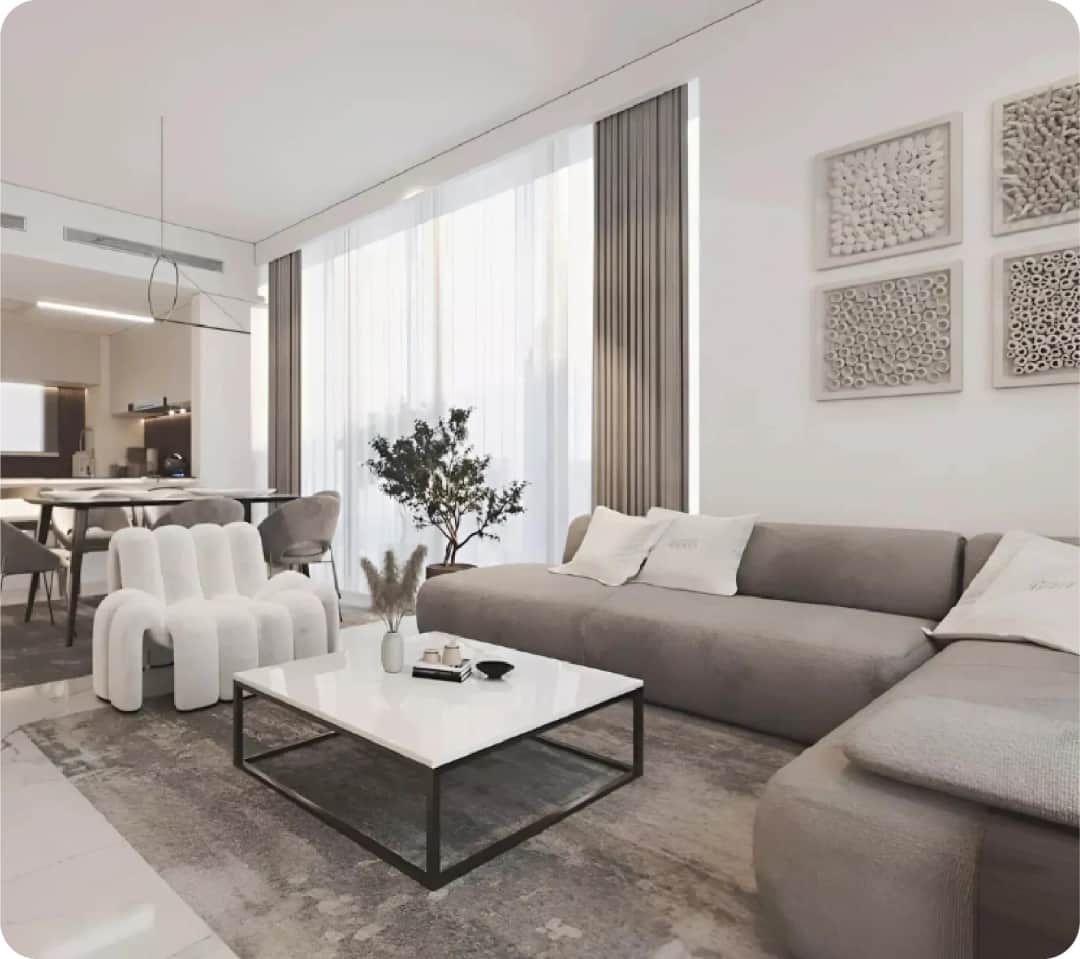 الواجهة الخارجية لمبنى سكني حديث ذو شرفات واسعة
