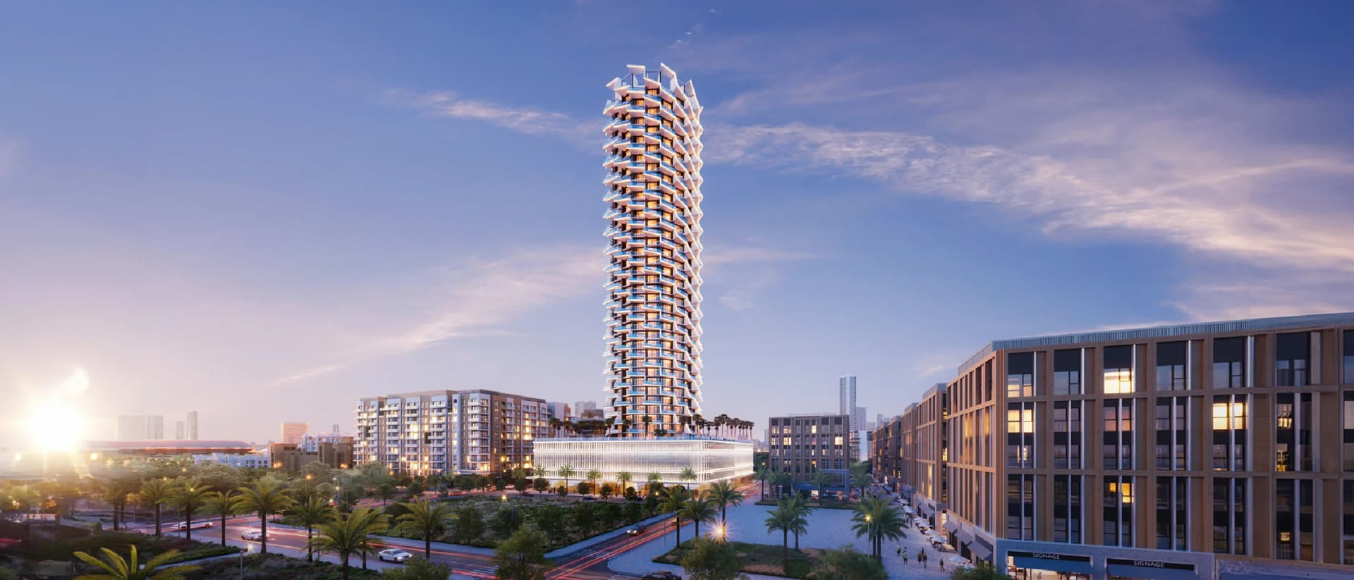 Modern residential and commercial building complex