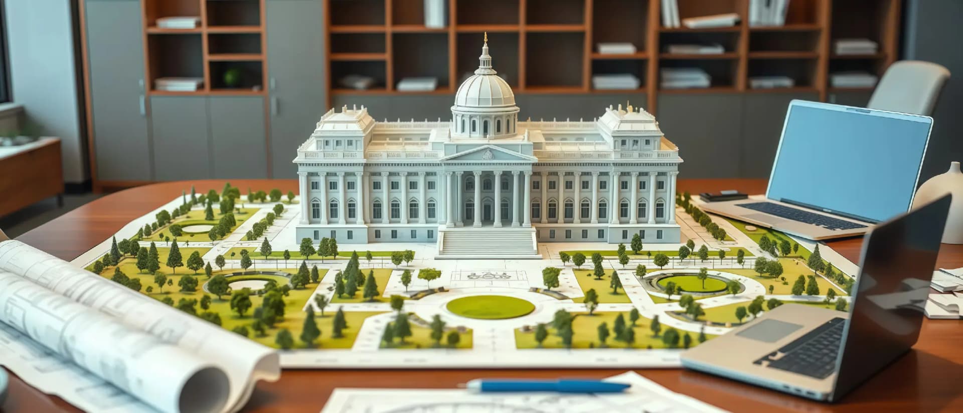 نموذج معماري لتصميم مبنى حكومي