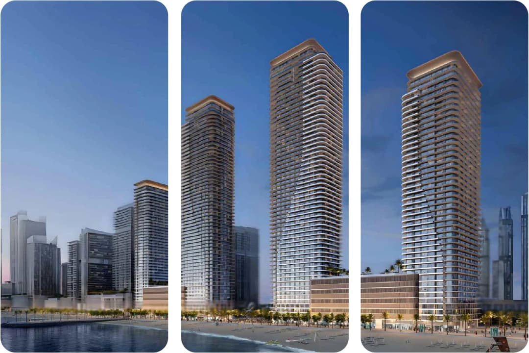 مبنى شاهق حديث، من المحتمل أن يكون LIV Waterside في مرسى دبي