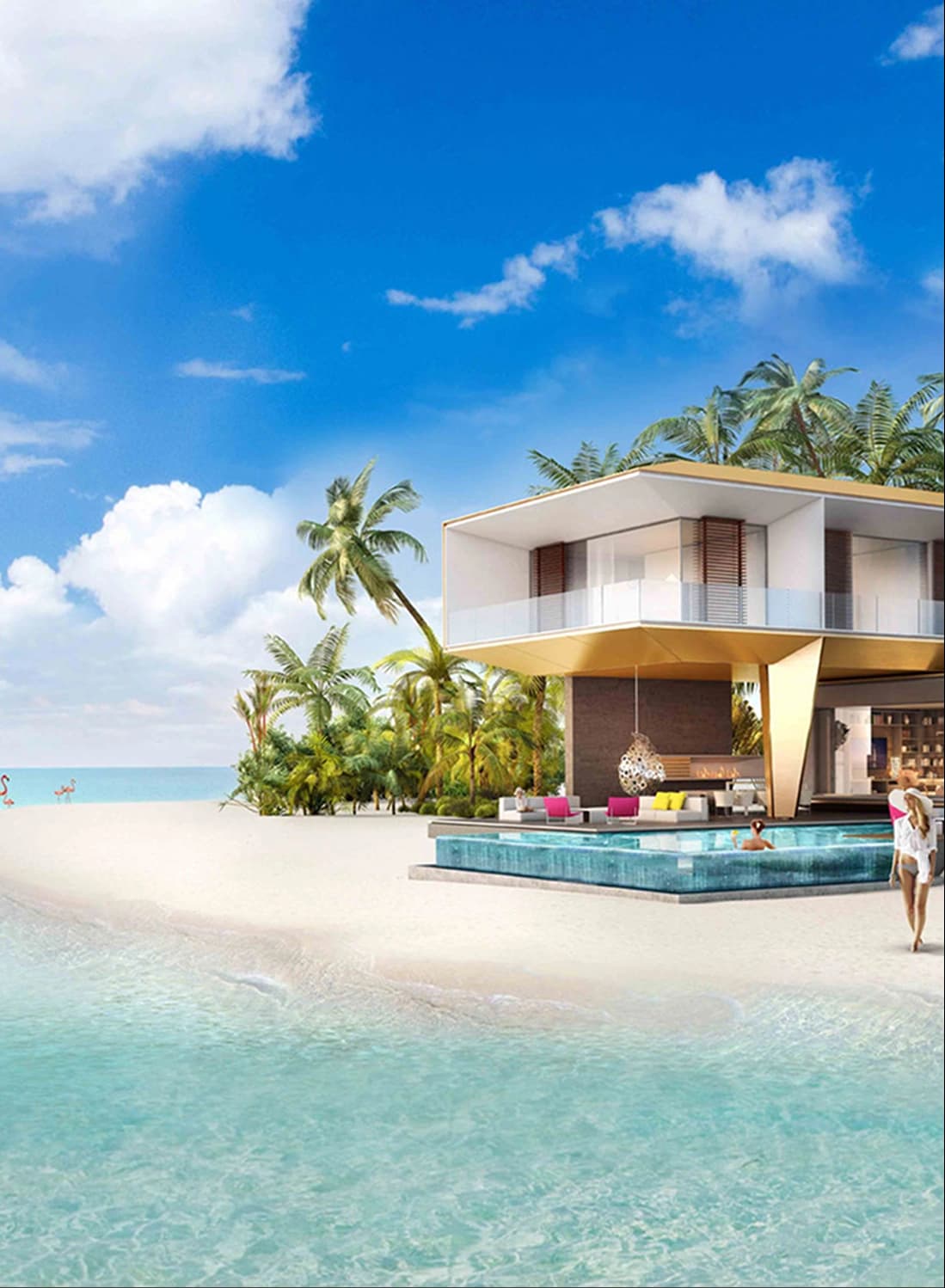 Luxury beach villa with pool and ocean view