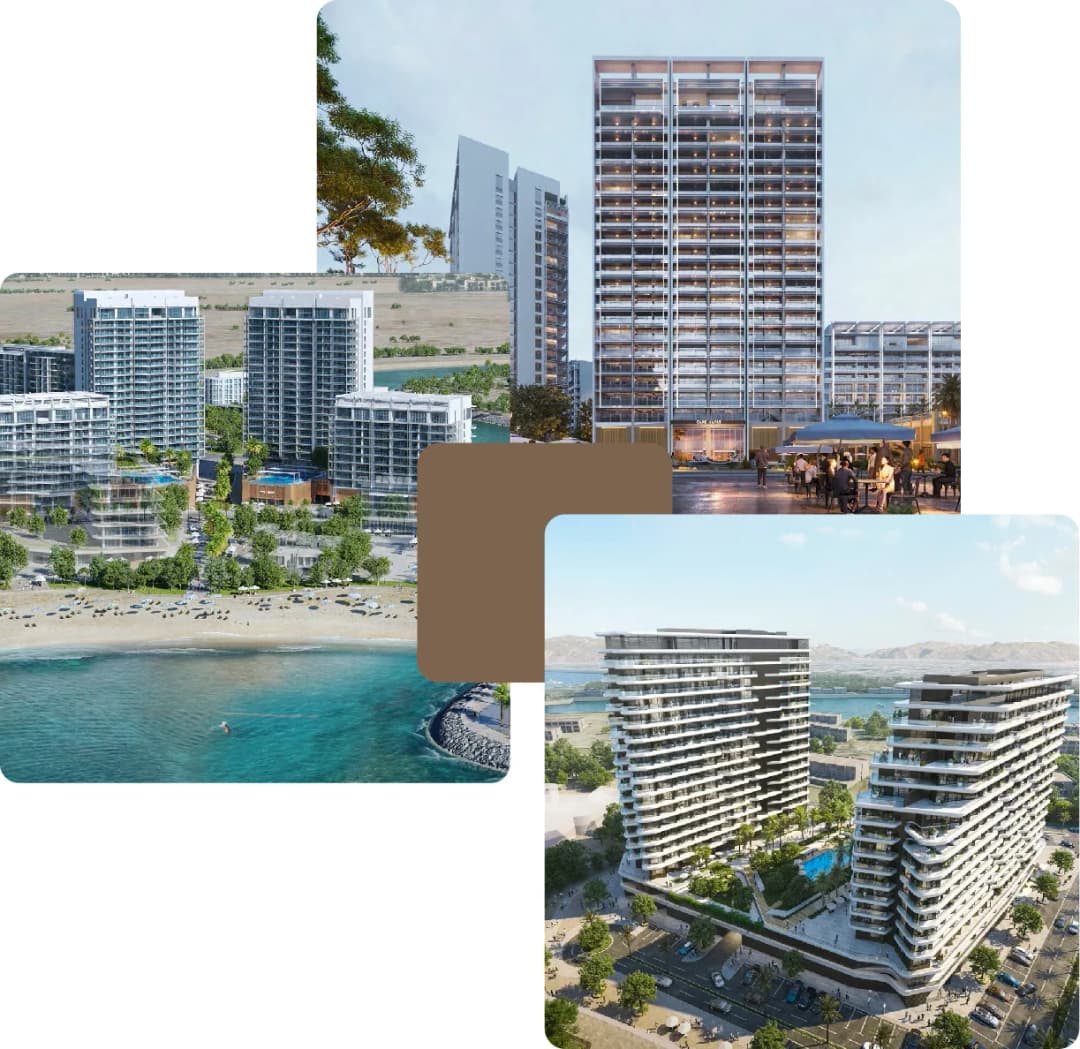 Luxury apartment complex with scenic coastal view