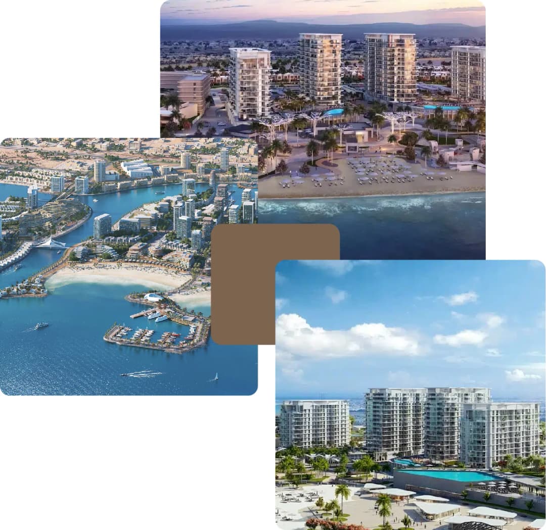 Luxury beachfront property with modern towers