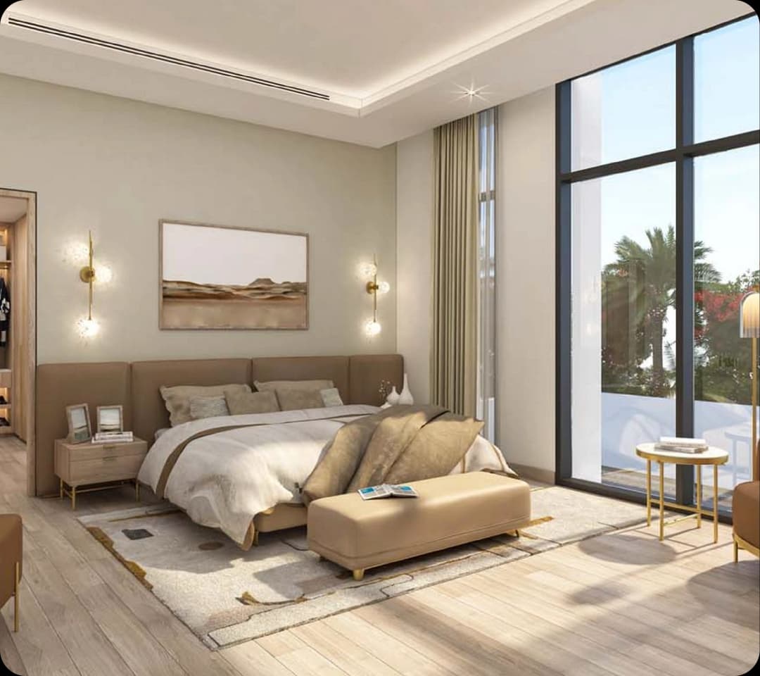 Elegant bedroom with natural light