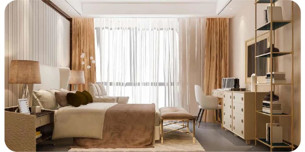 Modern luxury townhouses with large glass windows and parking