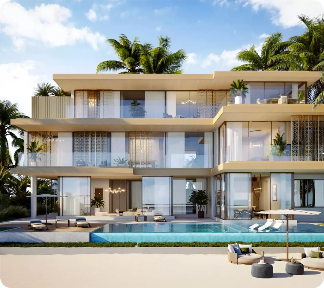 Luxury beachfront villa with infinity pool and ocean view