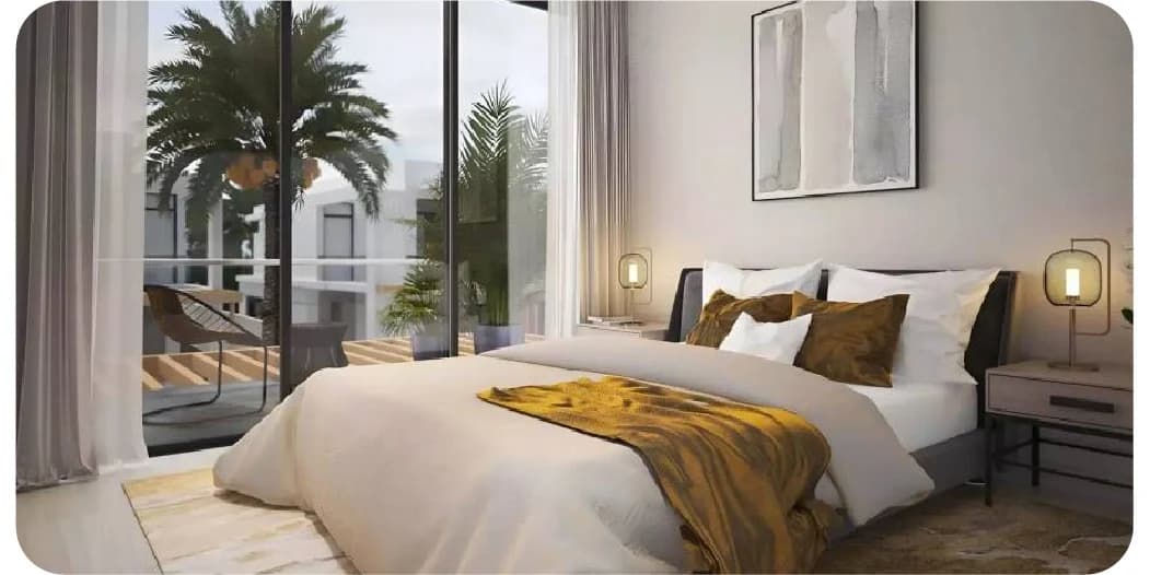 Luxury bedroom with a fur blanket and animal print decor