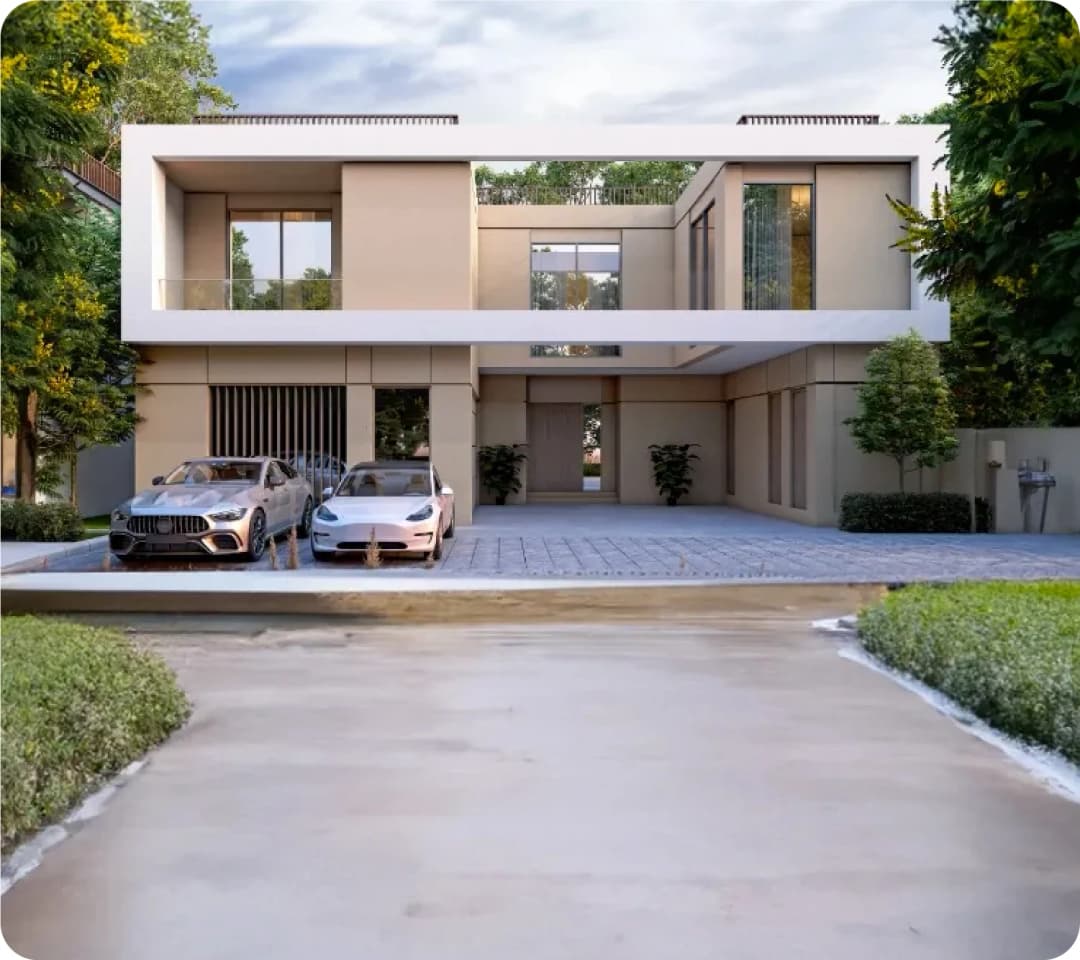 Scenic waterfront living with lush greenery and peace