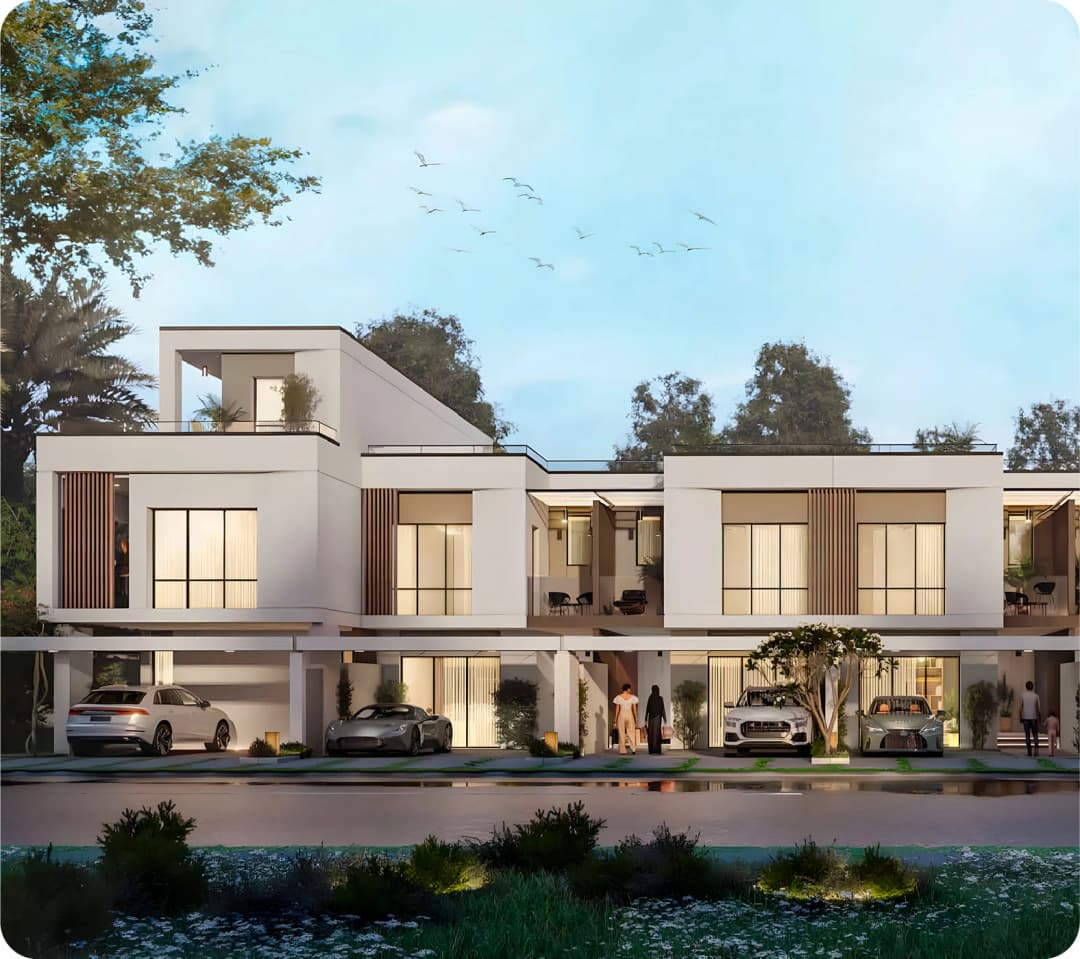 Luxurious residential development with waterfront views