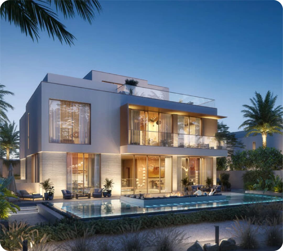 Luxury waterfront villas with serene blue lagoons