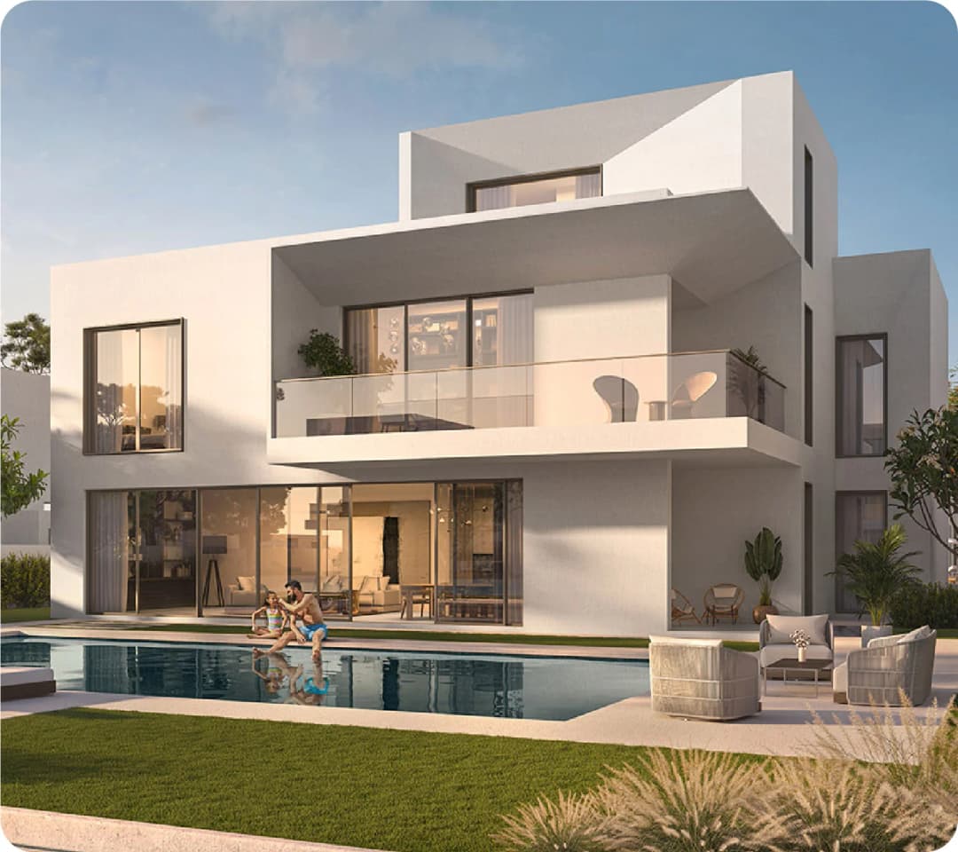 Luxury waterfront villa community with serene lagoons