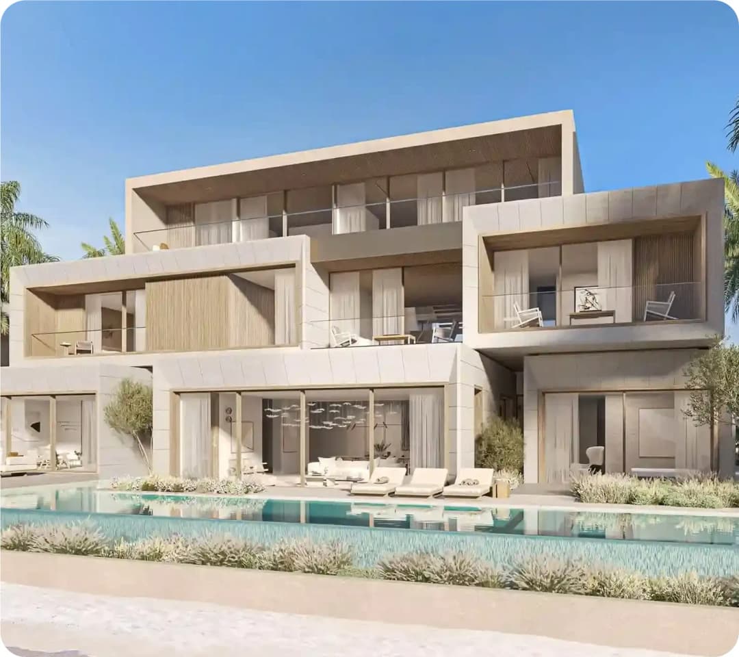 A luxurious beachfront villa with a private infinity pool