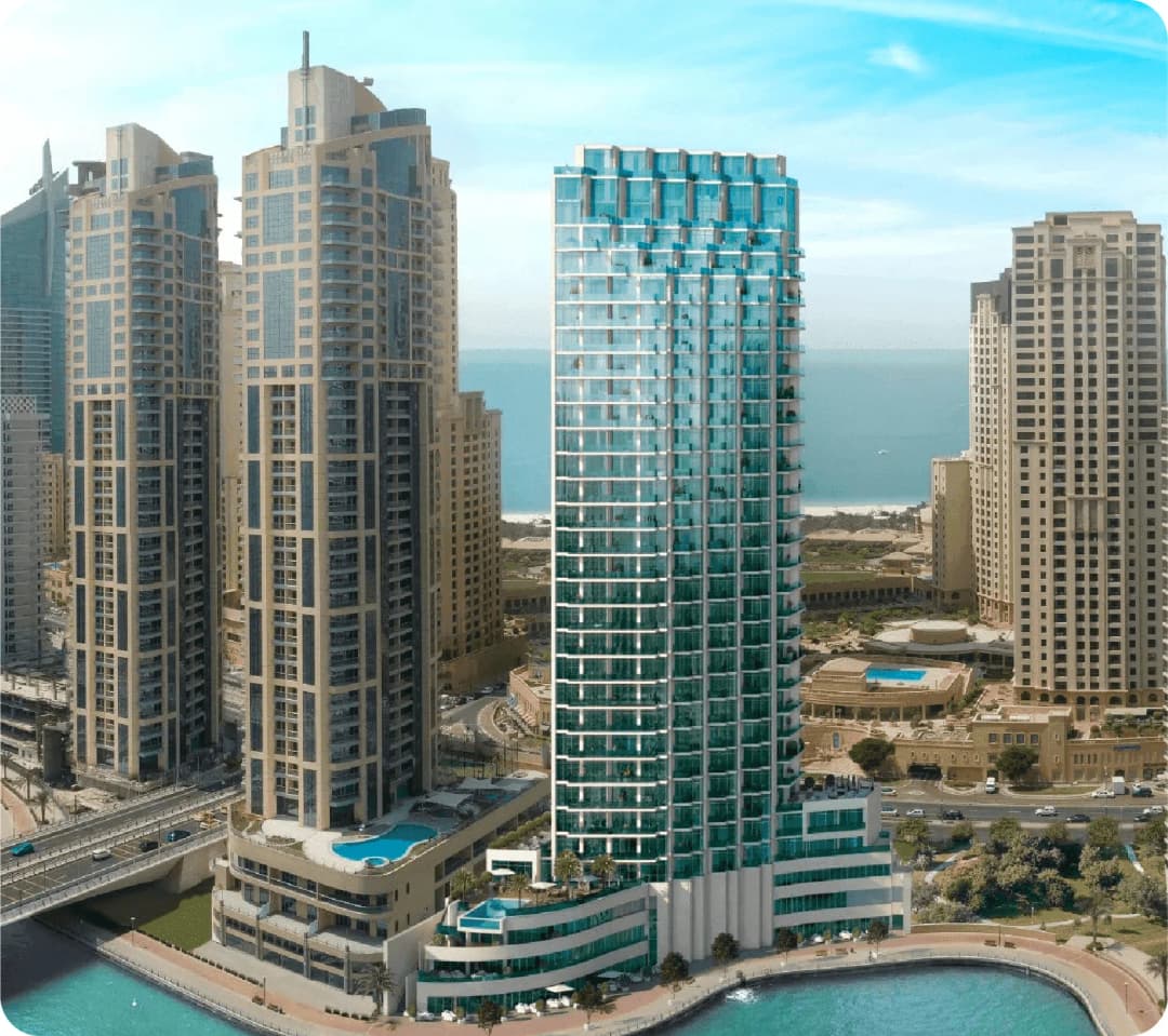 Stunning cityscape at sunset, luxury yachts by the marina