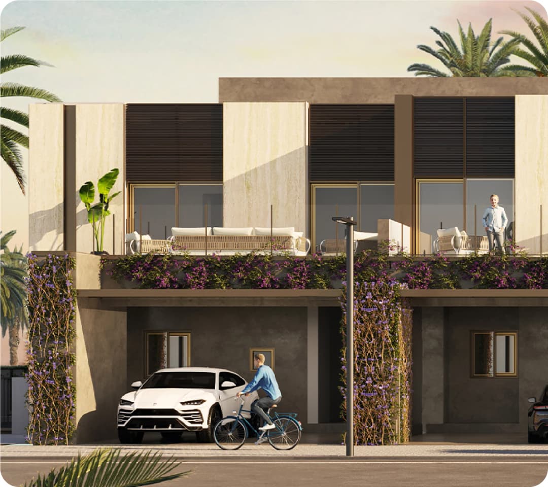 Modern townhouse with garden and luxury car in Meydan