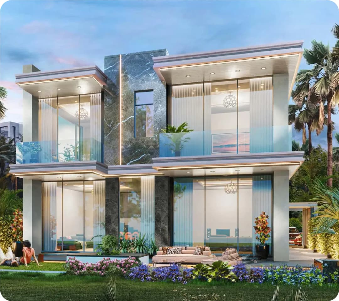 Luxury island golf course surrounded by turquoise waters