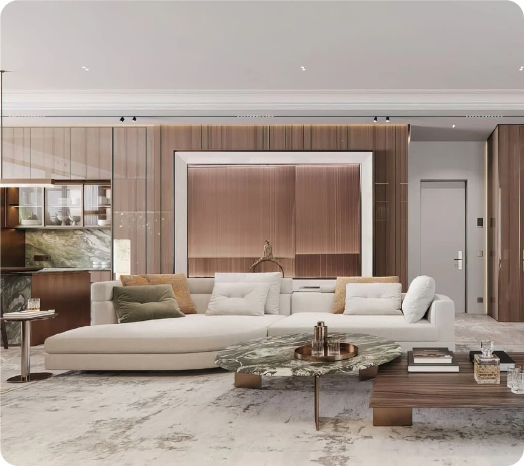 Elegant modern living room with contemporary furniture