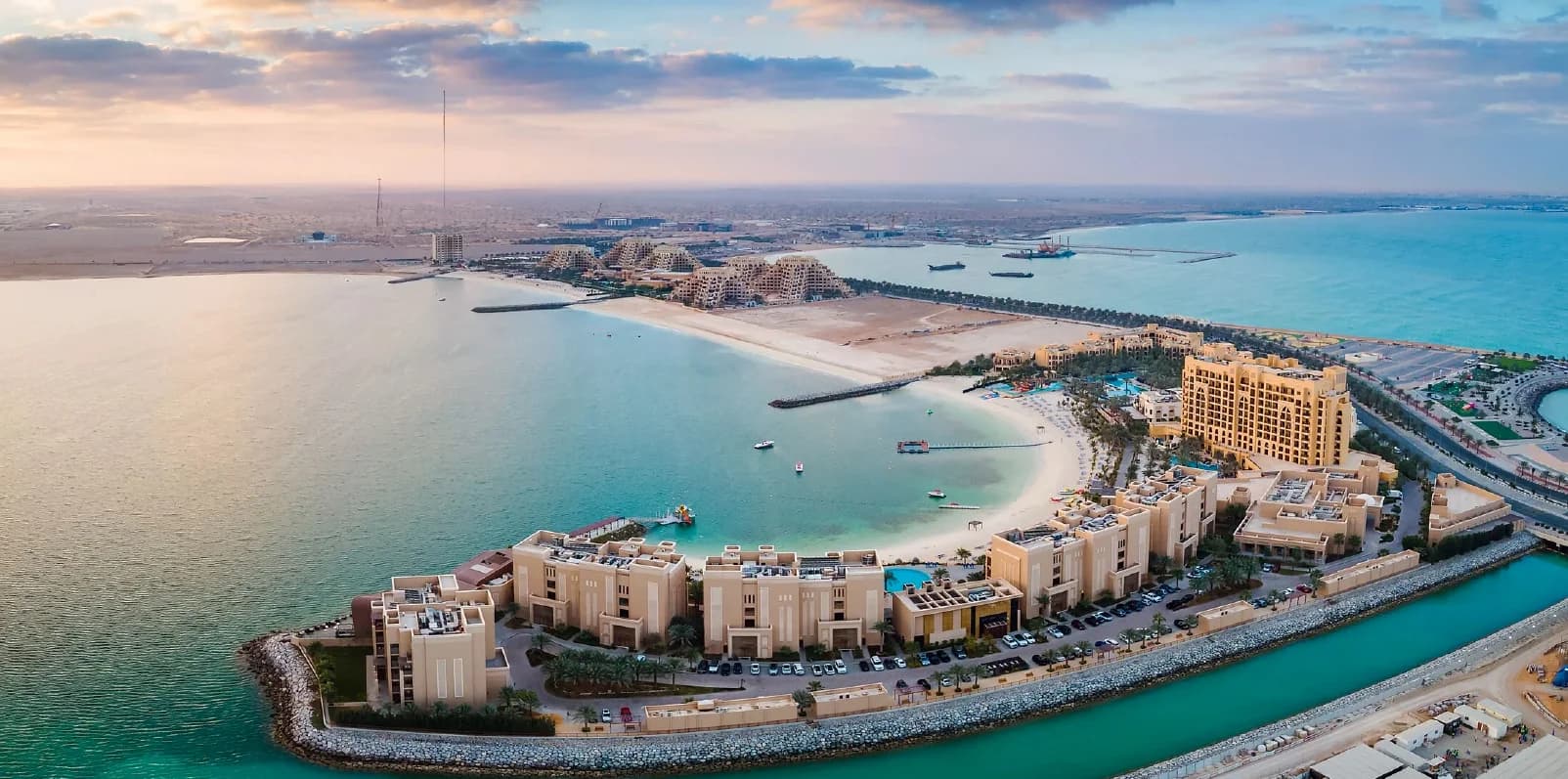 Aerial view of luxury waterfront properties RAK