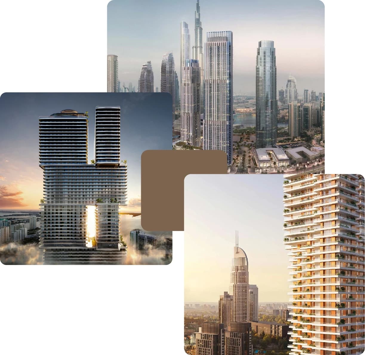 Luxury skyscrapers with an oceanfront view in Dubai