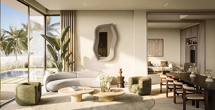Spacious living room with scenic views and comfy furniture