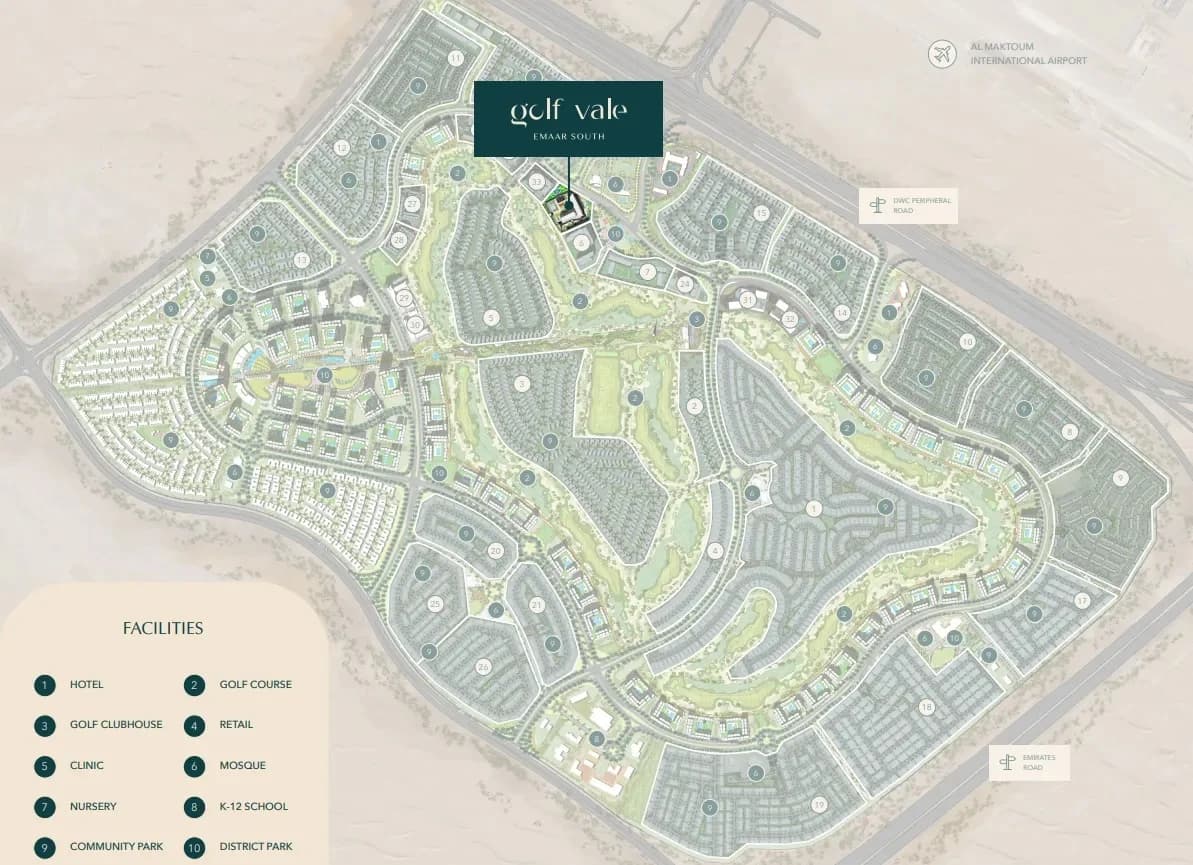 Emaar Golf Vale at Emaar South master plan