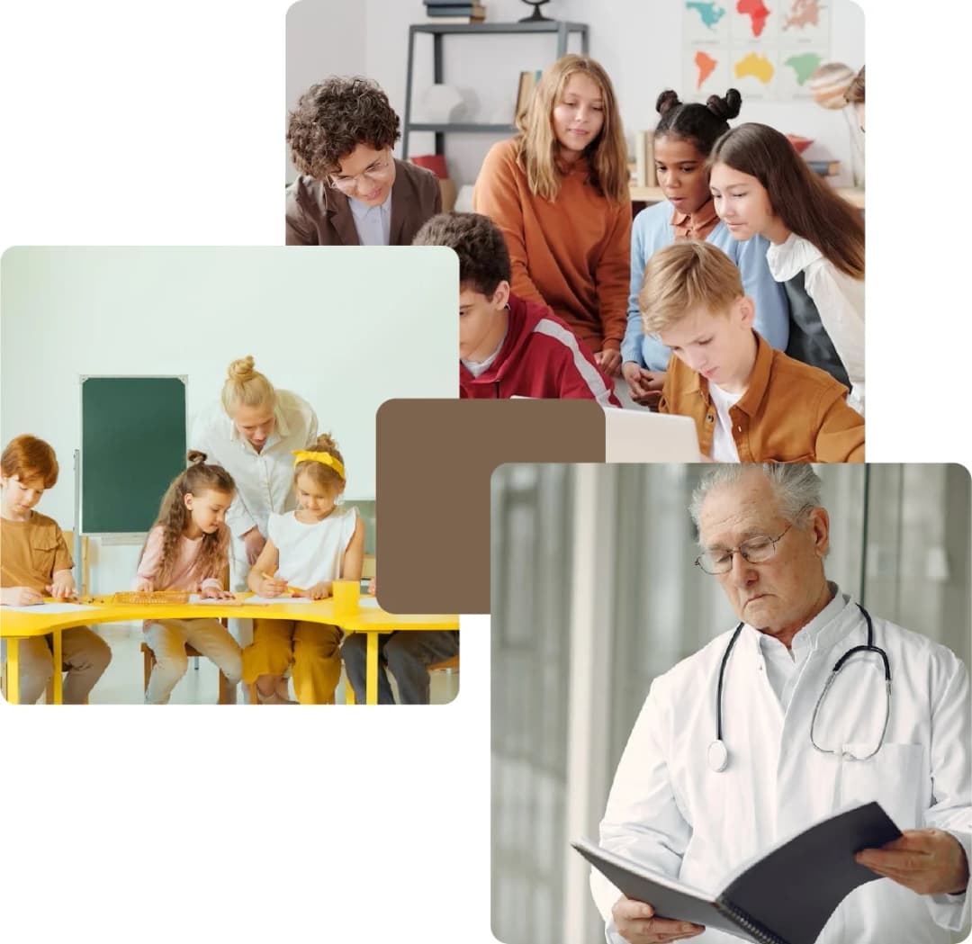 Children in the classroom with a teacher discussing geography