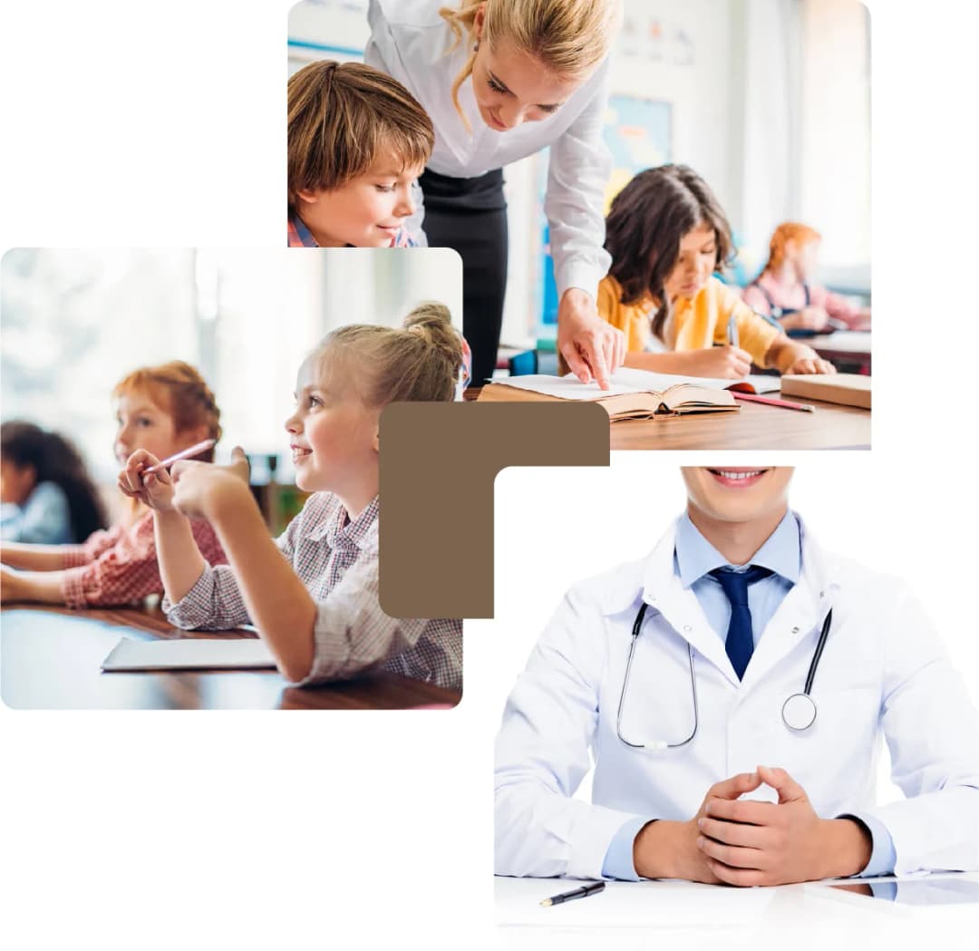 Classroom setting with students engaged in learning