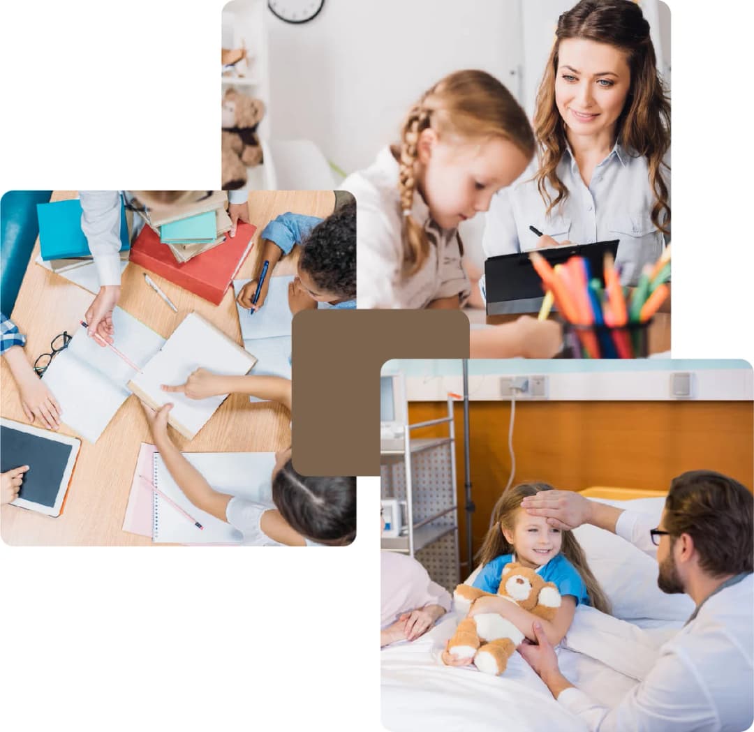 Aerial view of villa-lined neighborhood streets