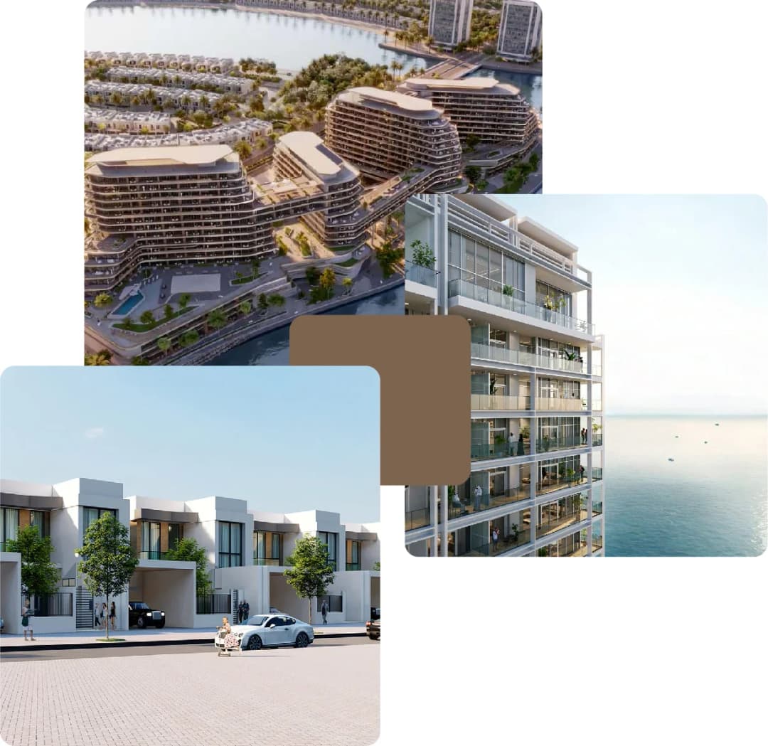 Contemporary residential area with modern townhouse designs