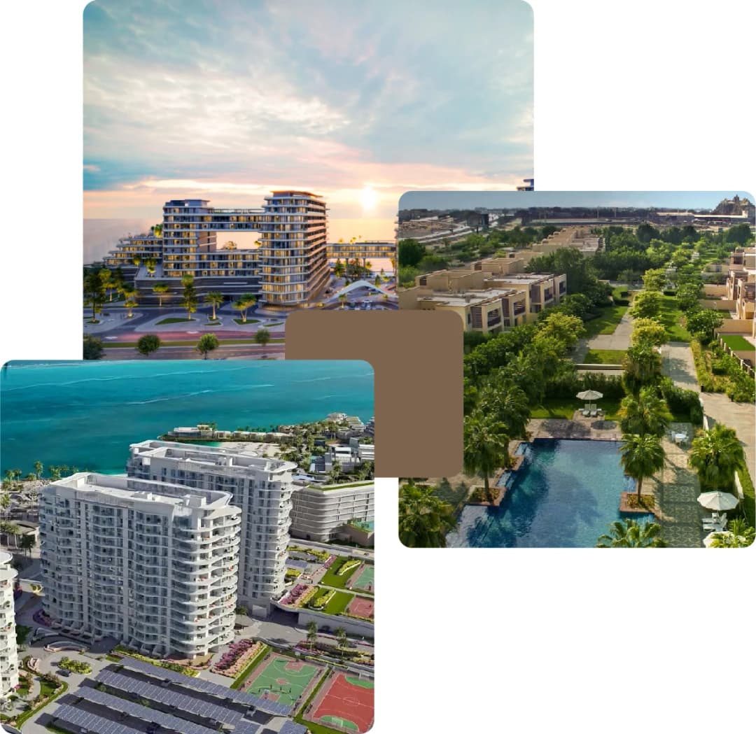 Modern apartments and green landscaped area