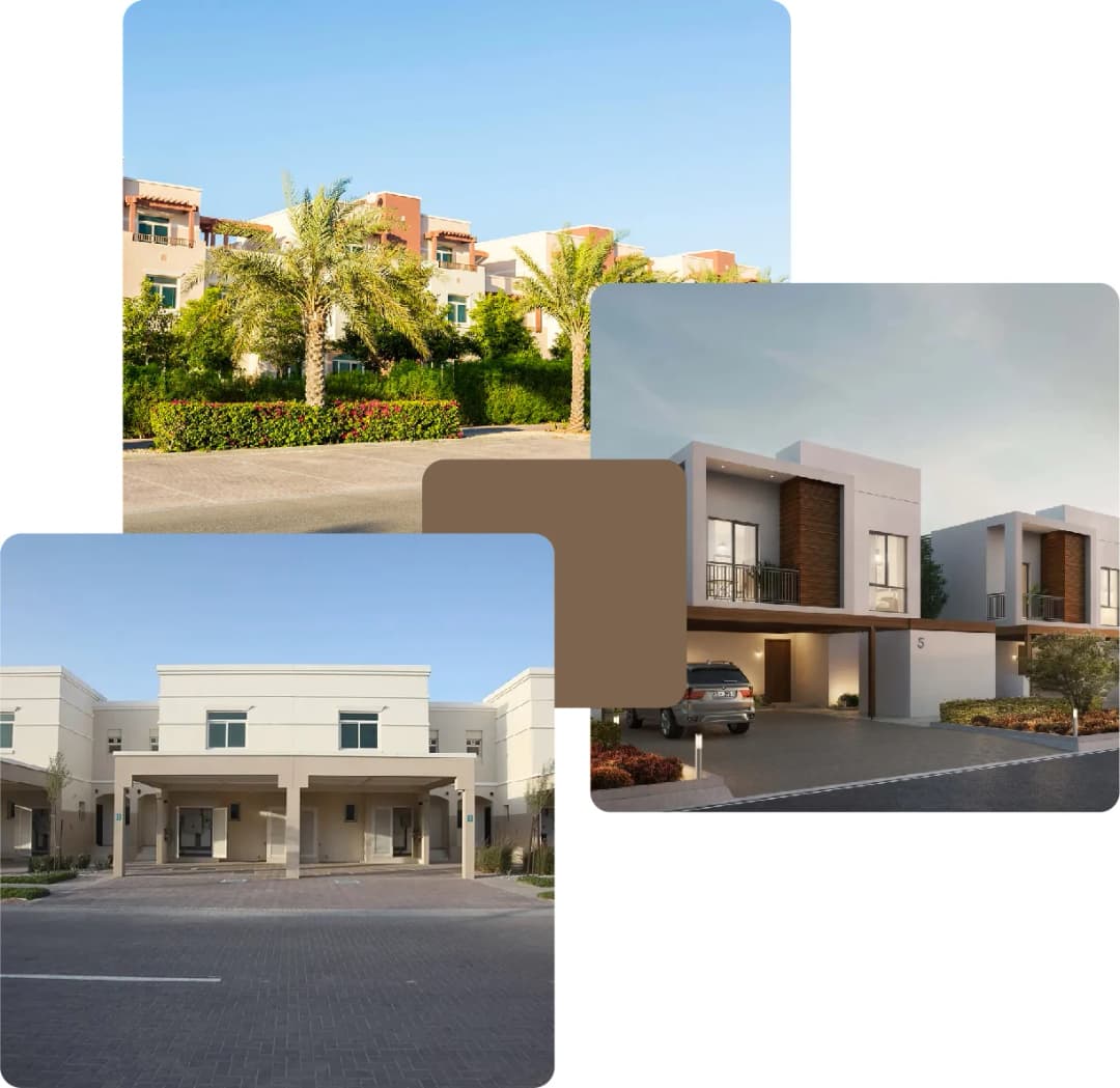 Contemporary houses in a well-maintained residential neighborhood