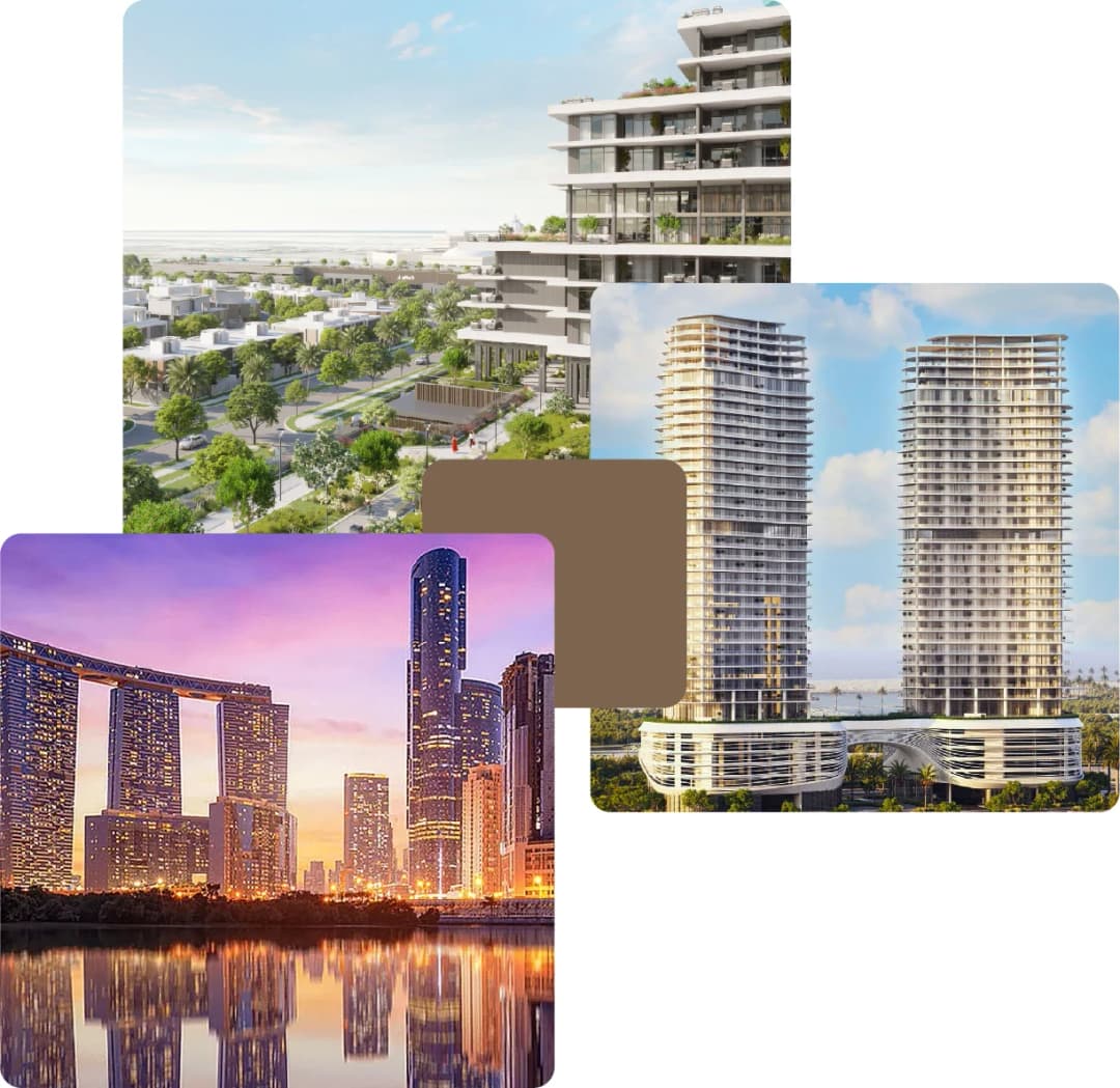 High-rise glass towers near blue waterfront