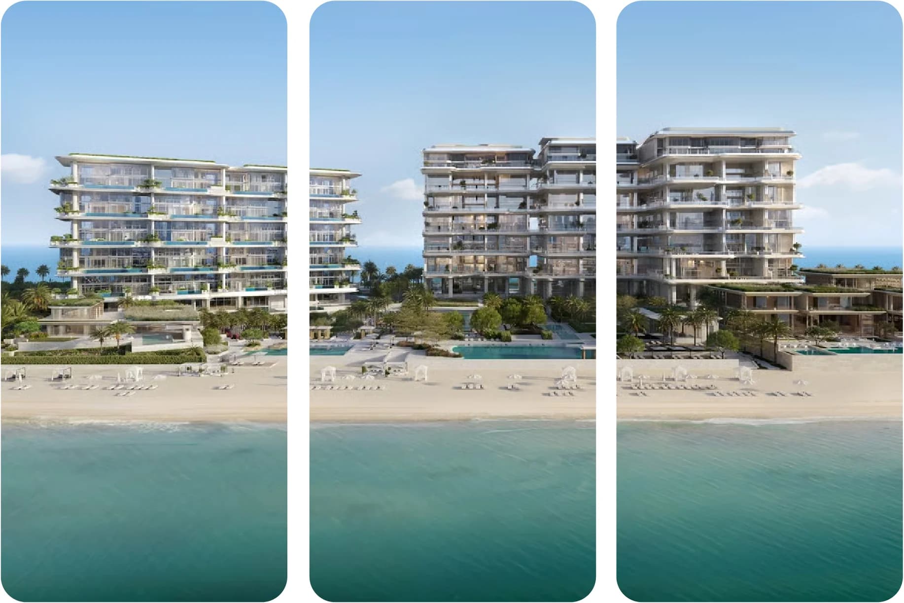 منتجع فاخر على الشاطئ مع مسابح وتصميم فريد