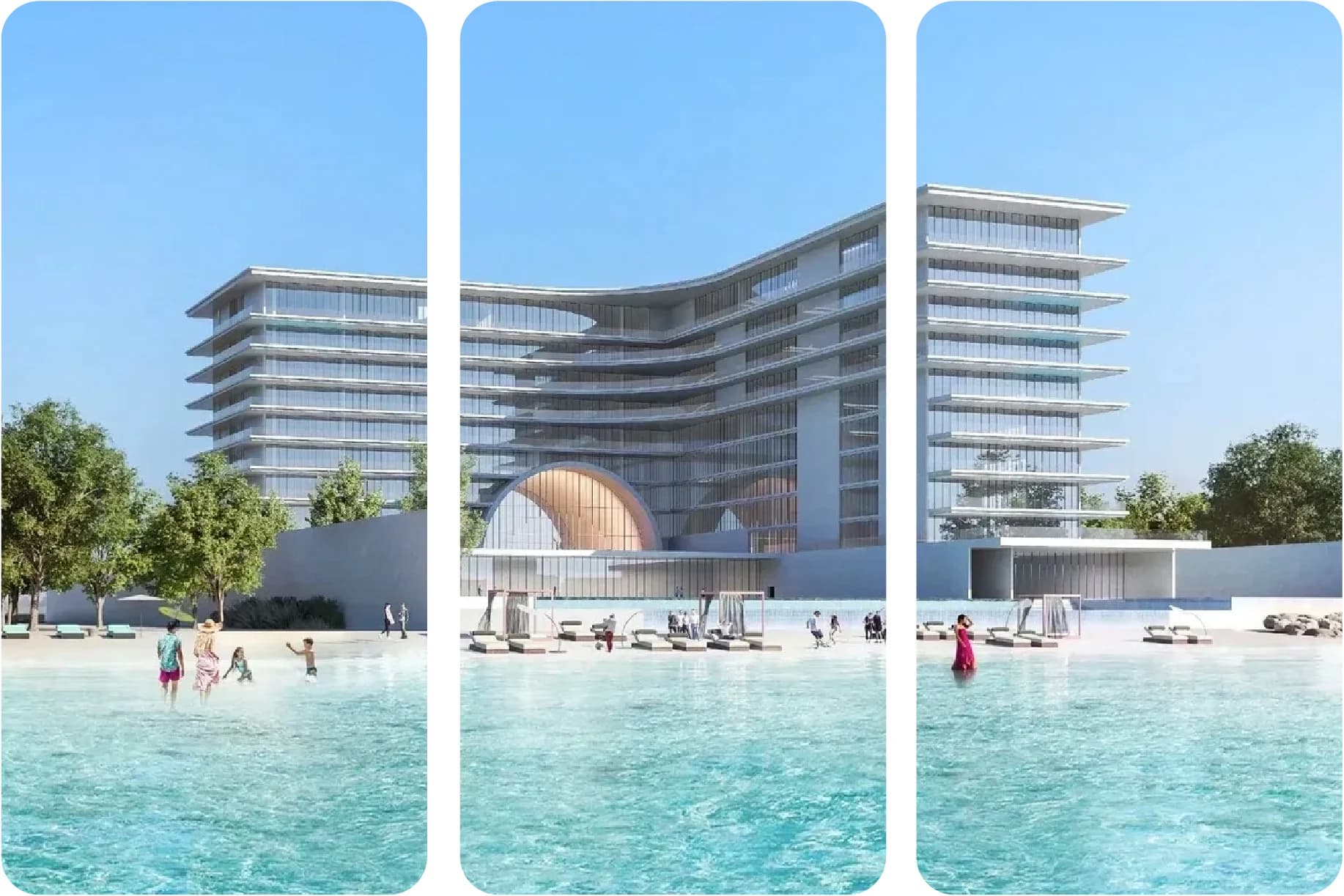 منظر جوي لناطحات سحاب حديثة على الواجهة البحرية