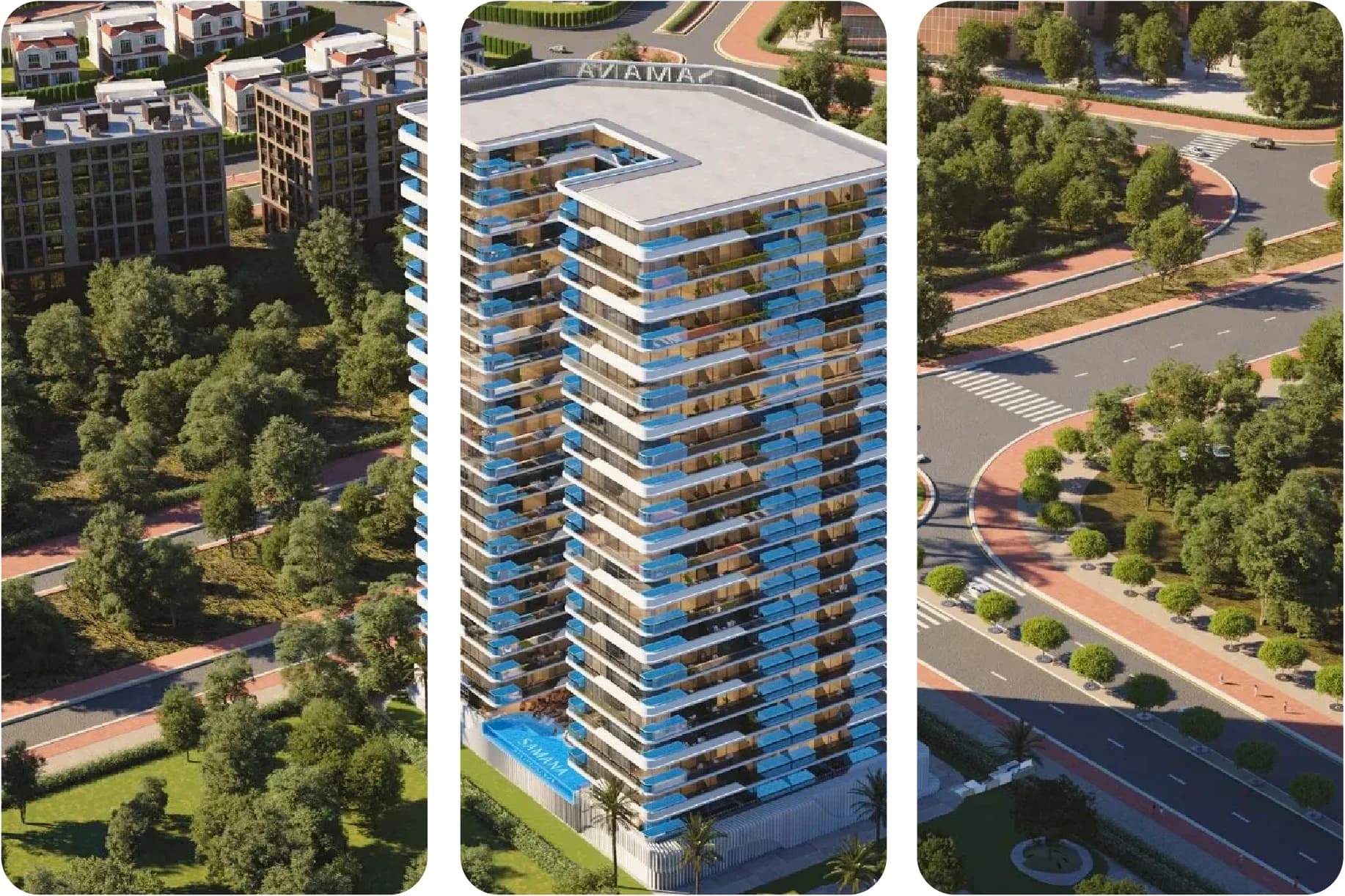 مبنى شقق سكنية عالي الارتفاع حديث