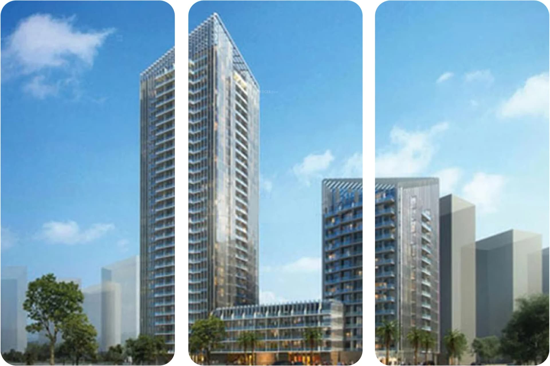 Dubai Marina at night with Ferris wheel