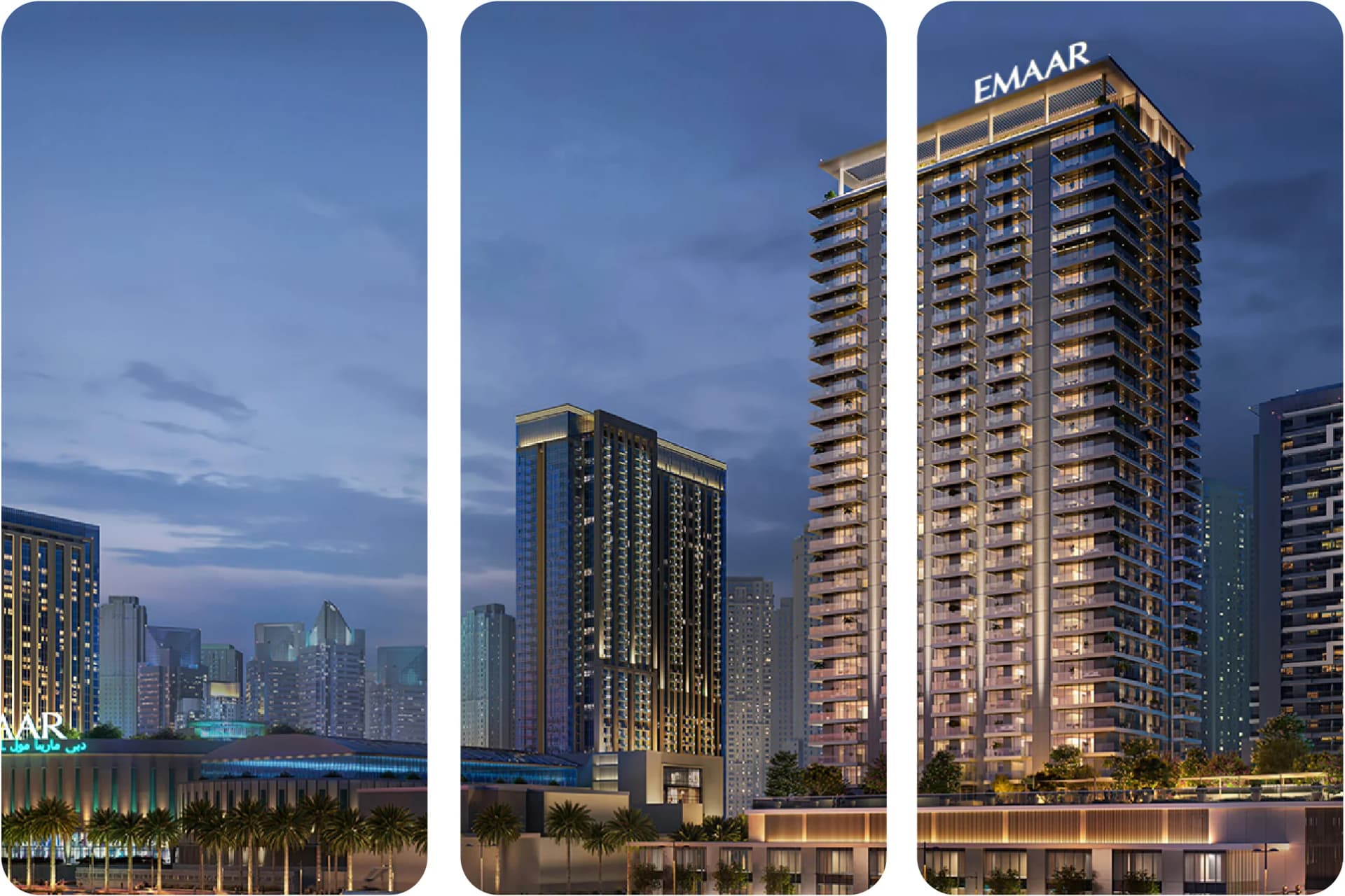 A modern, elegant residential tower with sleek architecture