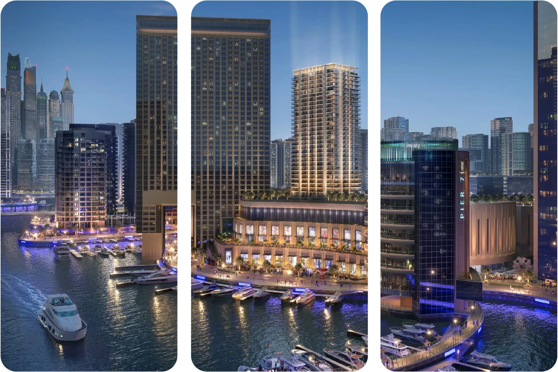 Modern skyscraper with clear blue sky and city view