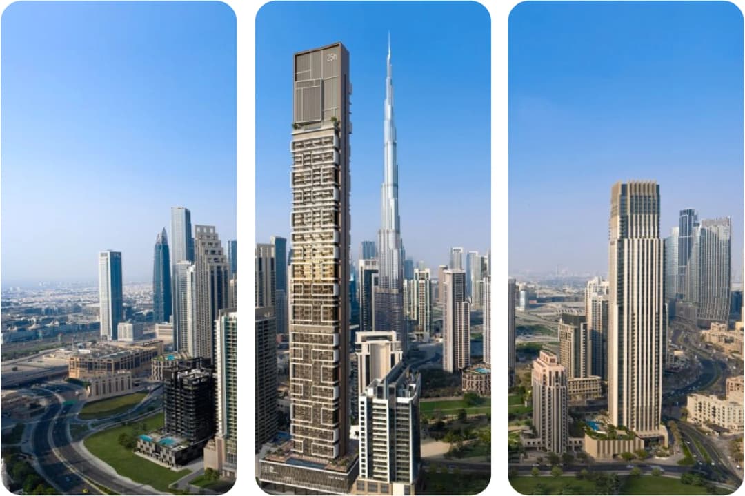 Elegant living room with panoramic city and ocean view