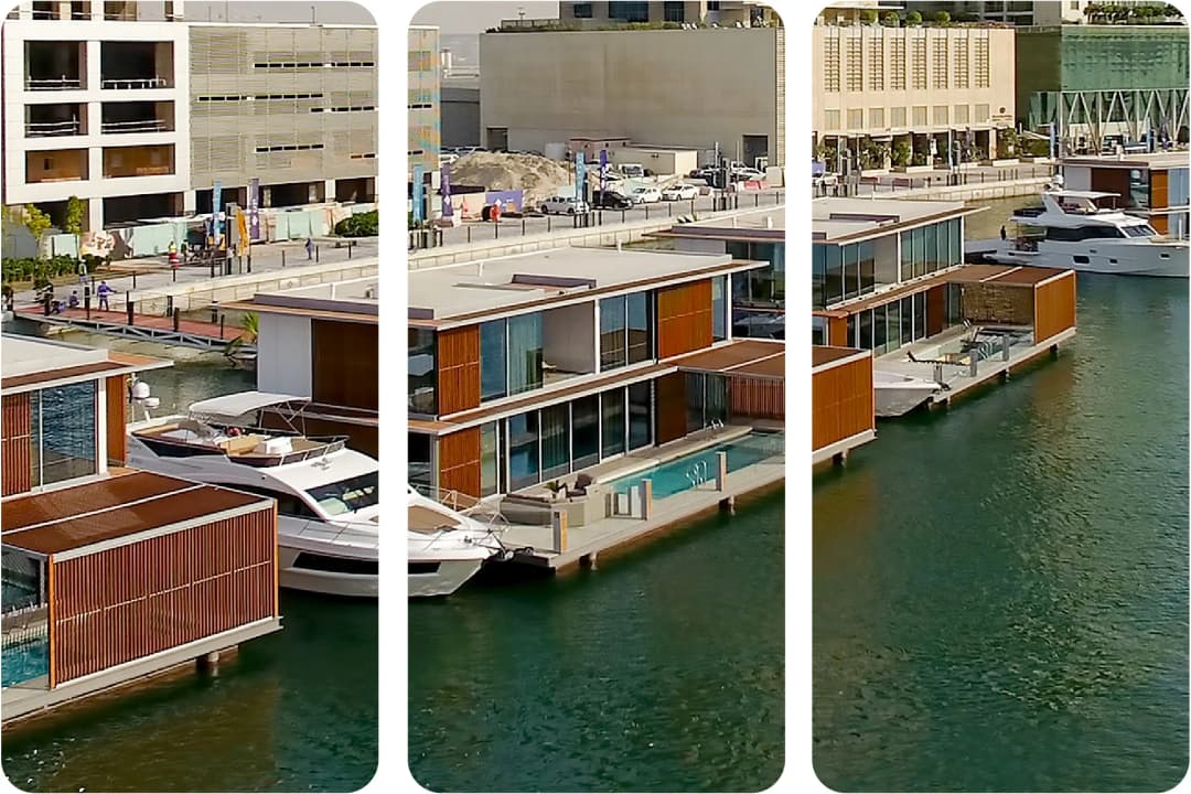 Dubai skyline at dusk with colorful clouds