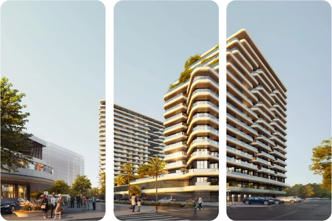 Stylish waterfront apartments with modern architecture in Dubai