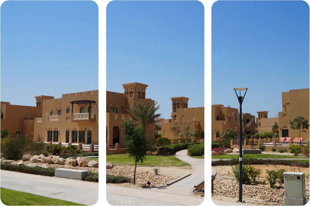 مبنى سكني حديث بتصميم أنيق ومساحات خضراء