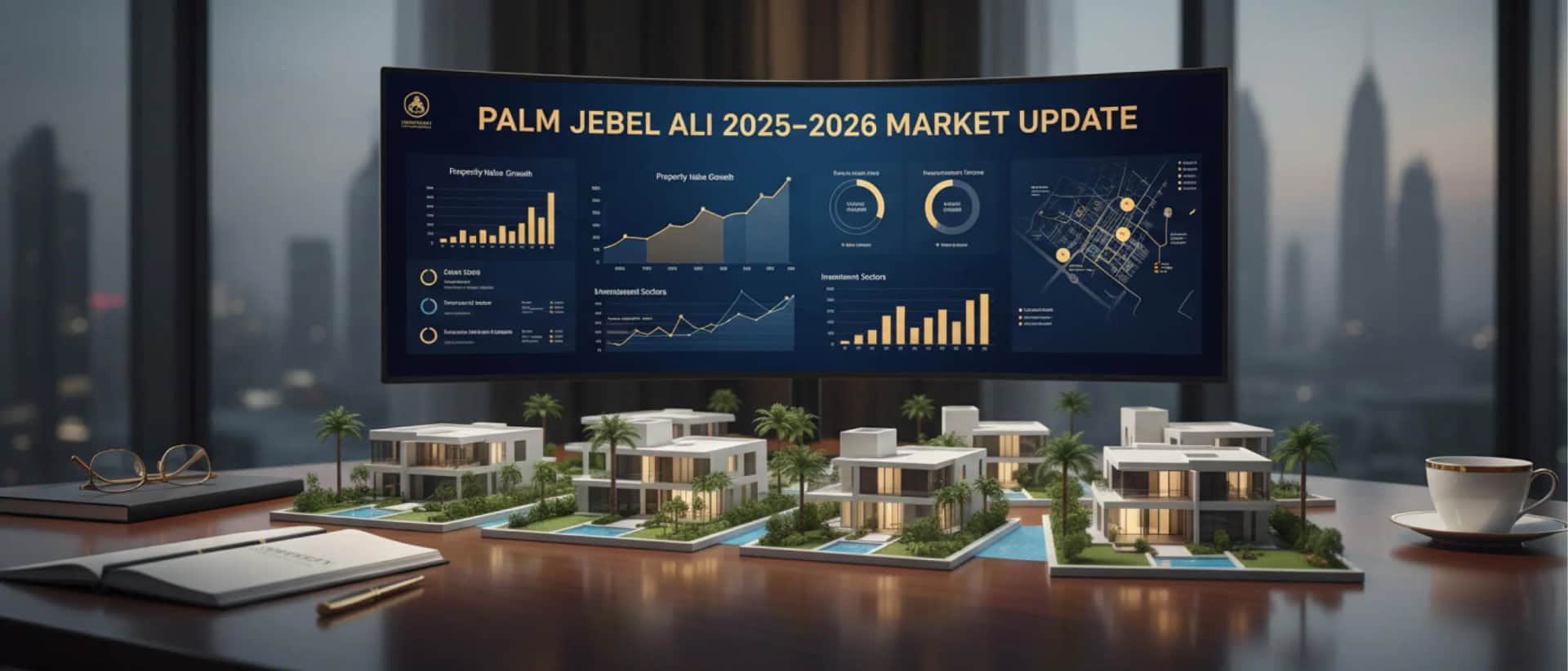 Beachfront luxury residences at sunset in Dubai